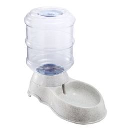 3.5L/1Gal Pet Water Dispenser Self-Dispensing Gravity Pets Water Feeder Automatic Pet Waterer Cat Dog (Option: Beige)